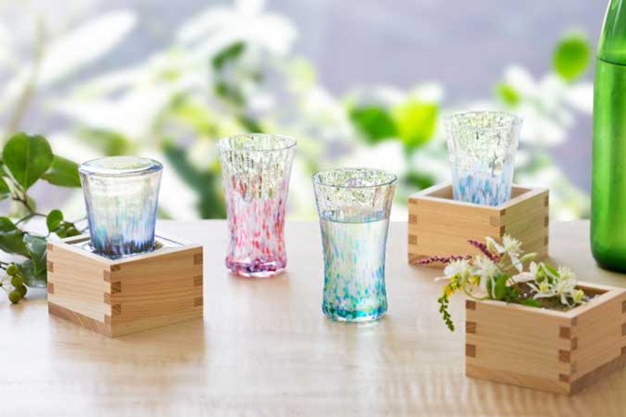GFT-008 Tsugaru Vidro glass and wooden masu