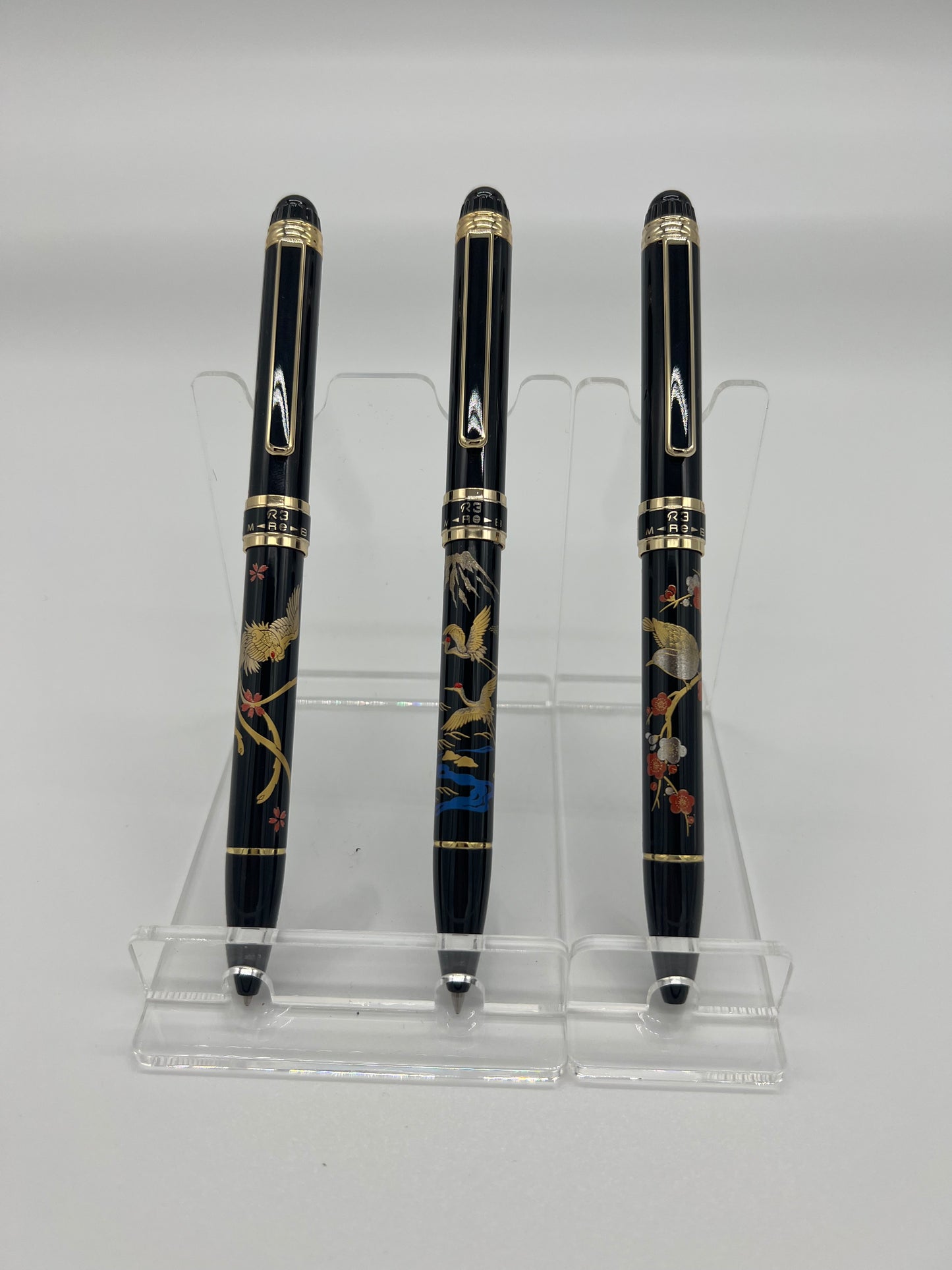 STA-3 Modern Maki-e 3 in 1 (black, red ball pen and mechanical pencil)