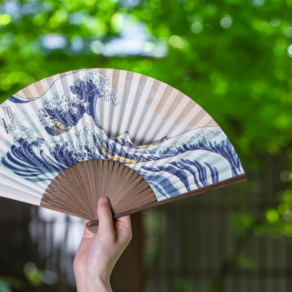 GFT-7 Hokusai "The great wave" reusable bag and folding fan set