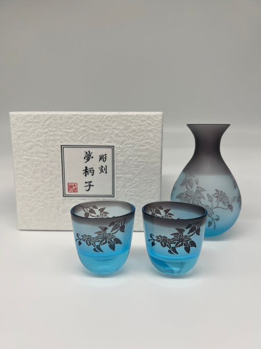 TBW-1 Cold sake set for two (Clematis)